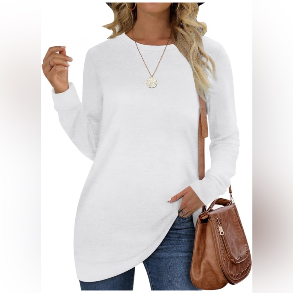 OFEEFAN Women Crew Neck Long Sleeve Sweater